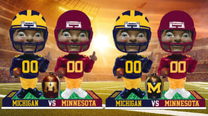 Both Sides of Jug - Michigan vs. Minnesota Football Rivalry Bobblehead (1)