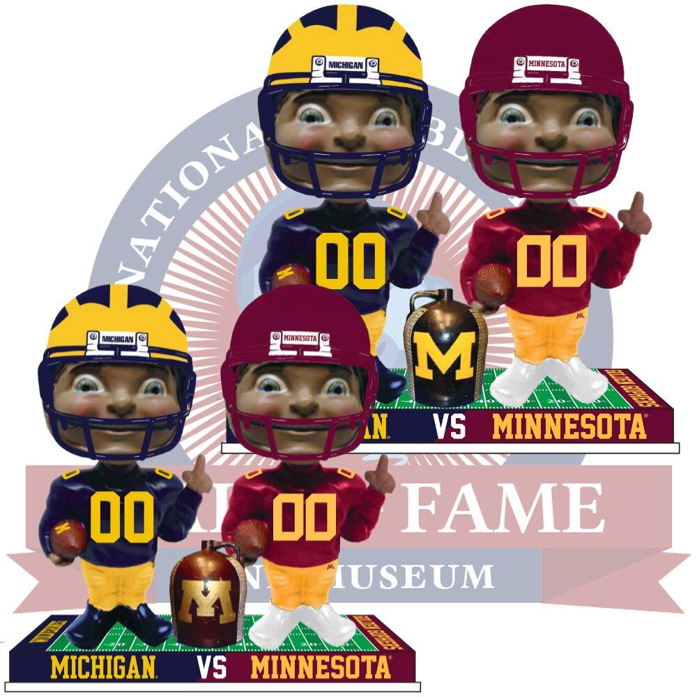 Both Sides of Jug - Michigan vs. Minnesota Football Rivalry Bobblehead (2) (1)