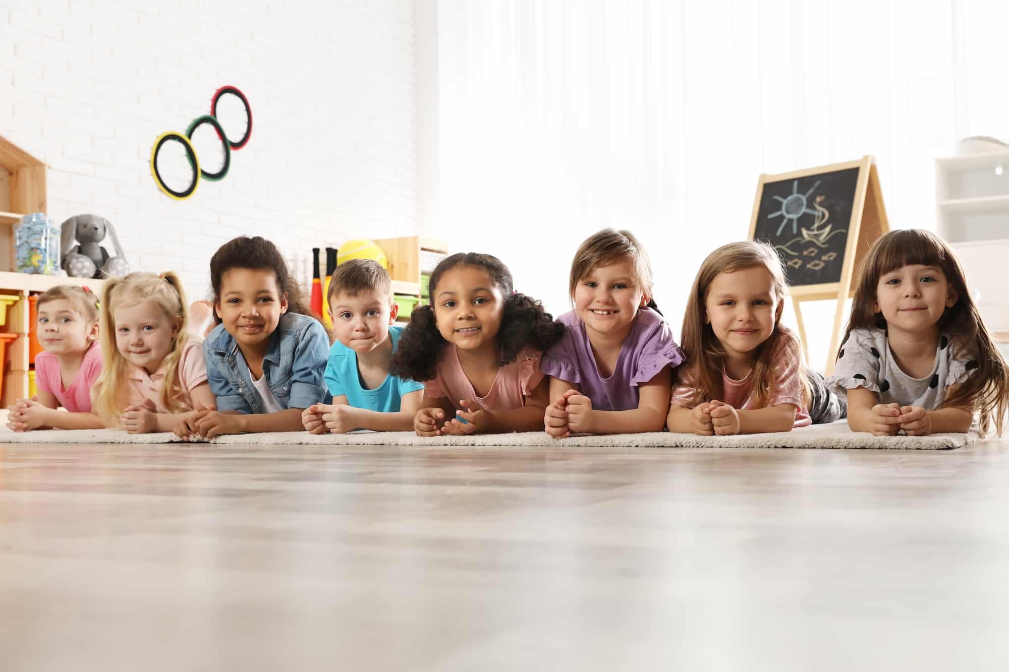 Children-lined-up-in-classroom