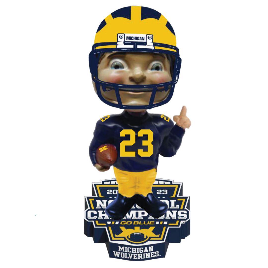 Michigan Wolverines 2023 Football National Champions Bobblehead - Light (2)