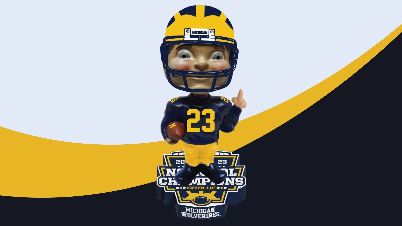 Michigan Wolverines 2023 Football National Champions Bobblehead - Light (3)