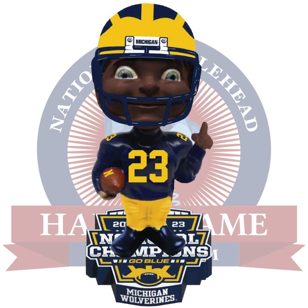 Michigan Wolverines 2023 Football National Champions Bobblehead Dark (1)