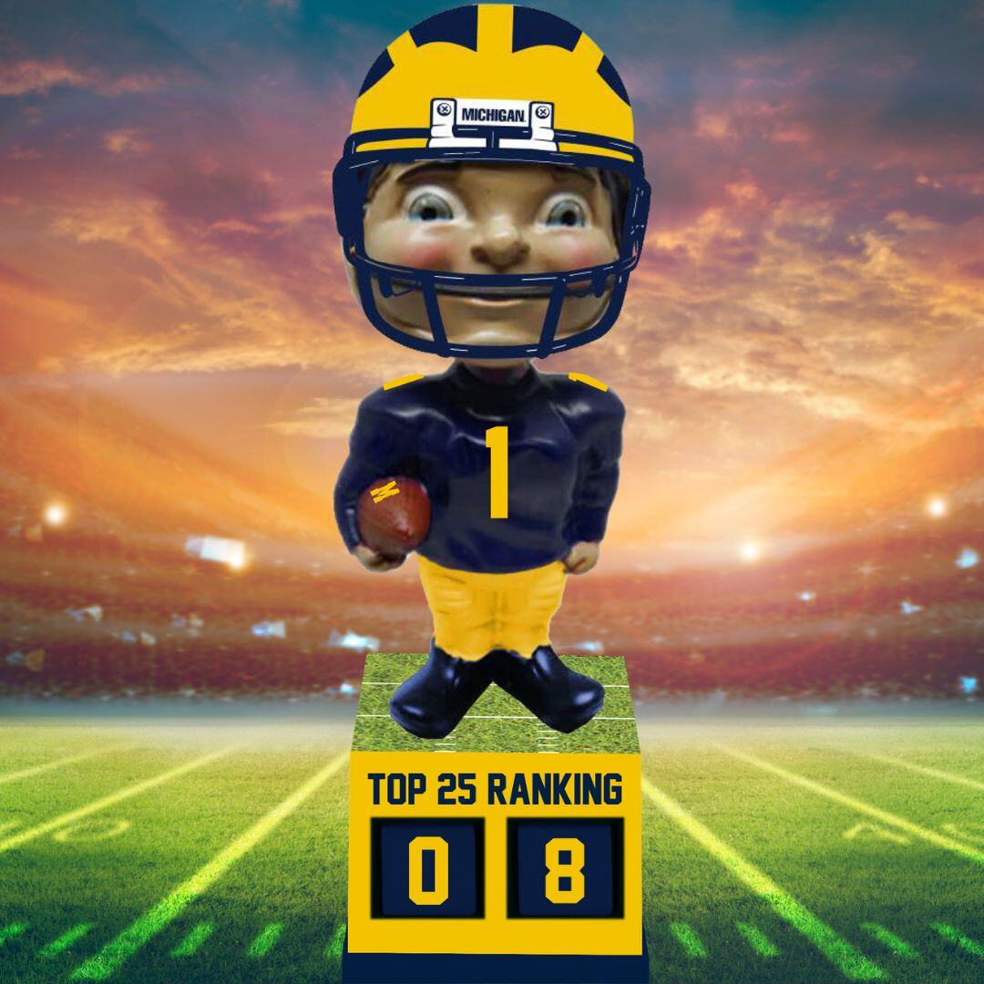 Michigan Wolverines Football Top 25 Ranking Tracker Bobblehead (1)