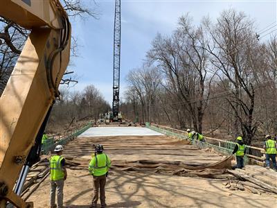 Picture of the bridge under construction