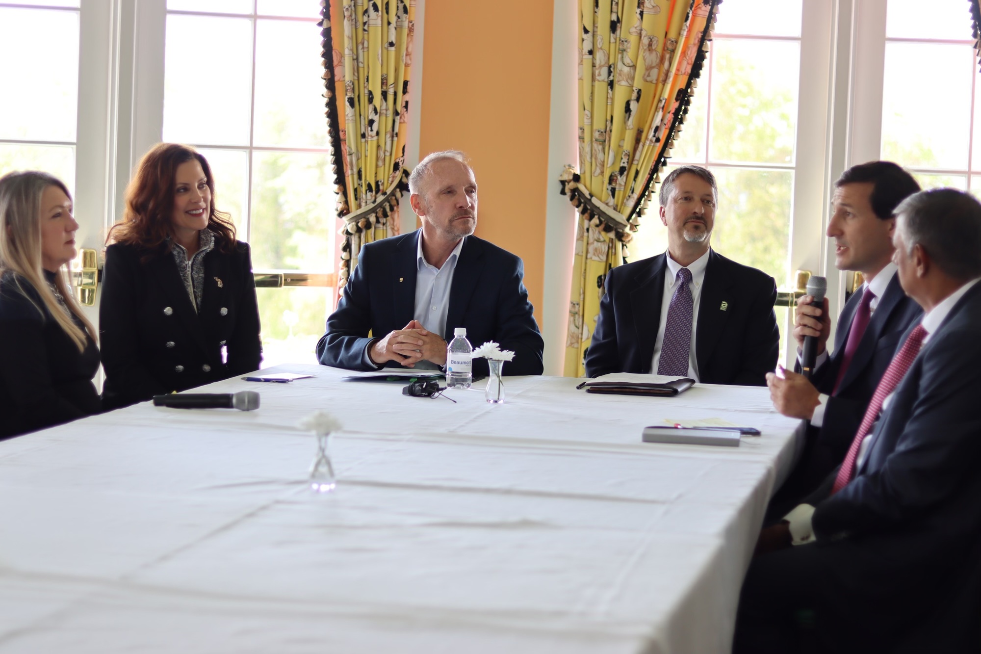 Gov. Whitmer participating in a round table discussion. 