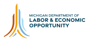 Michigan Business Network: LEO white logo