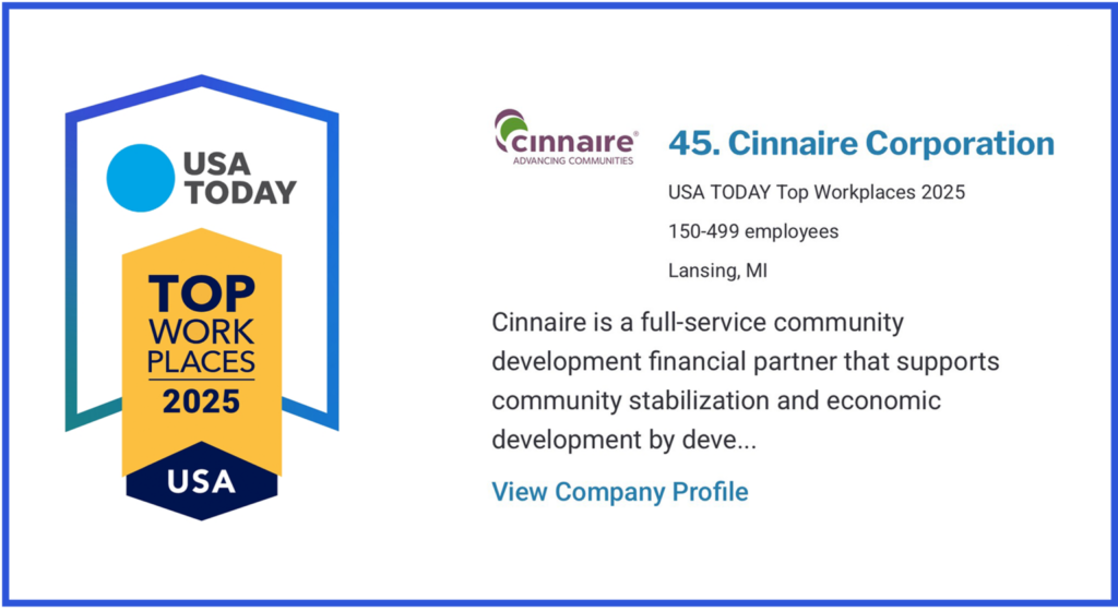 Michigan Business Network: Cinnaire USA Today